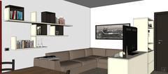 3D living room/living room design - détail de la composition du living room dans l'espace détente